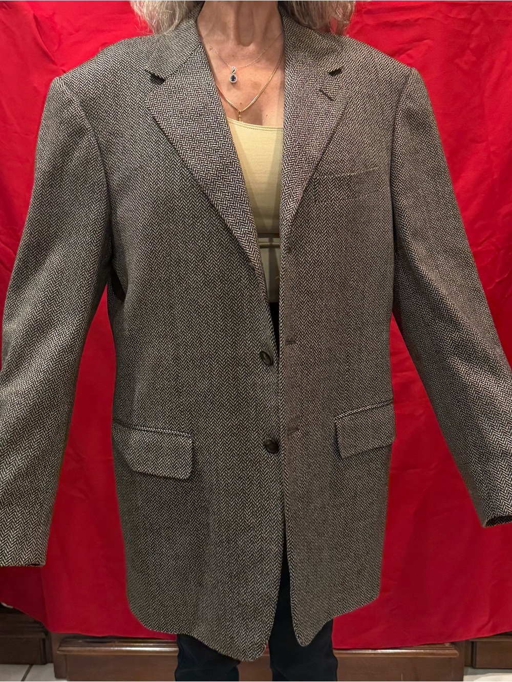 Pal Zileri Men's Herringbone Sport Coat - Brown/Gray